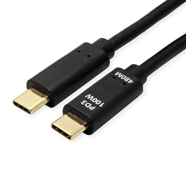 Value 11.99.8309 USB 2.0 Kabel C-C Stecker/Stecker 100W schwarz 2 Meter