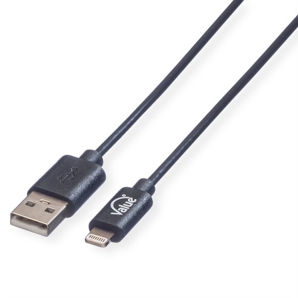 Value 11.99.8321 USB 2.0 Sync- & Ladekabel mit Lightning Connector 1 Meter