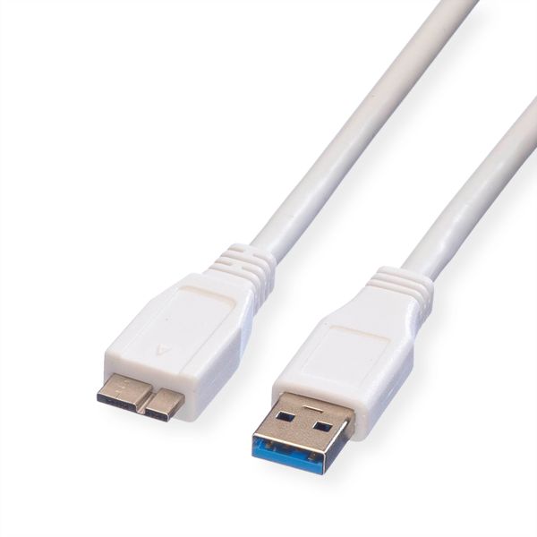 Value 11.99.8874 USB 3.2 Gen 1 Kabel A Stecker/Micro A Stecker weiß 2 Meter