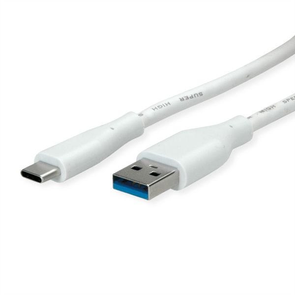Value 11.99.9036 USB 3.2 Gen 1 Kabel Typ-A-C Stecker/Stecker weiß 3 Meter