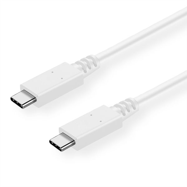 Value 11.99.9052 USB 3.2 Gen 2 Kabel Emark C-C Stecker/Stecker 10Gbit/s 100W weiß 0,5 Meter