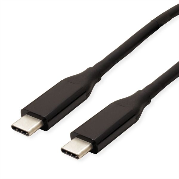 Value 11.99.9080 USB4 Gen 3 Kabel Emark C-C Stecker/Stecker 40Gbit/s 100W schwarz 0,5 Meter