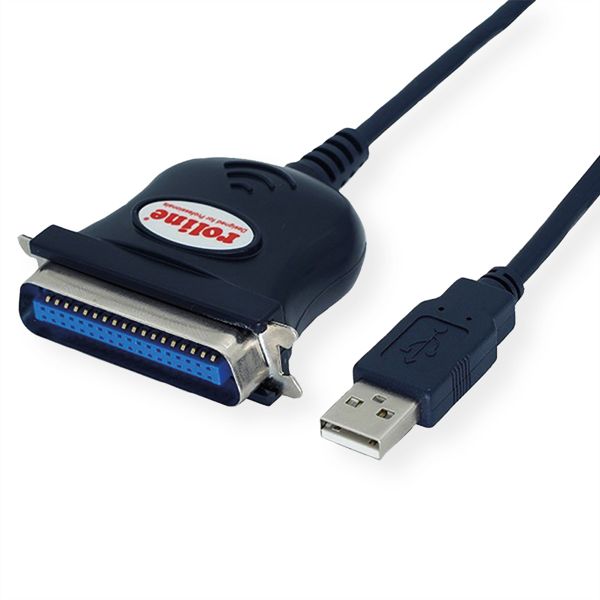 roline 12.02.1092 USB Konverter Kabel USB nach IEEE 1284 schwarz 1,8 Meter