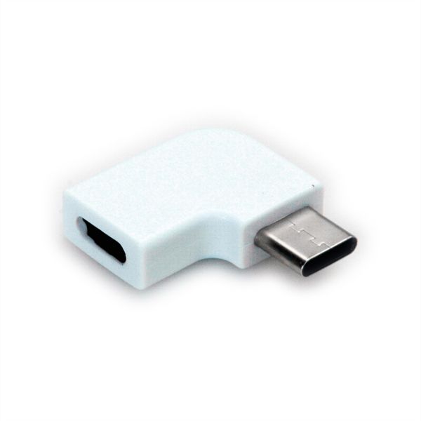 roline 12.03.2996 USB 3.2 Gen 2 Adapter USB Typ C/C Stecker/Buchse 90° weiß