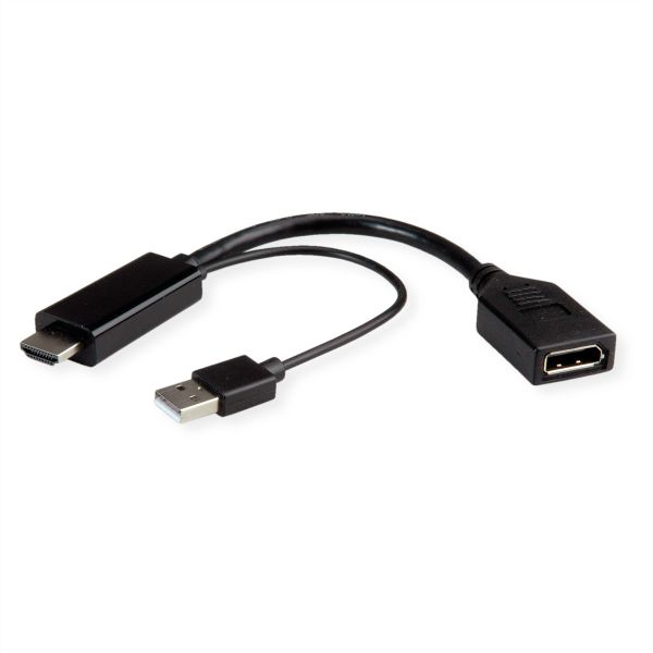 roline 12.03.3147 4K HDMI/DisplayPort-Adapter v1.2 HDMI Stecker/DP Buchse Aktiv