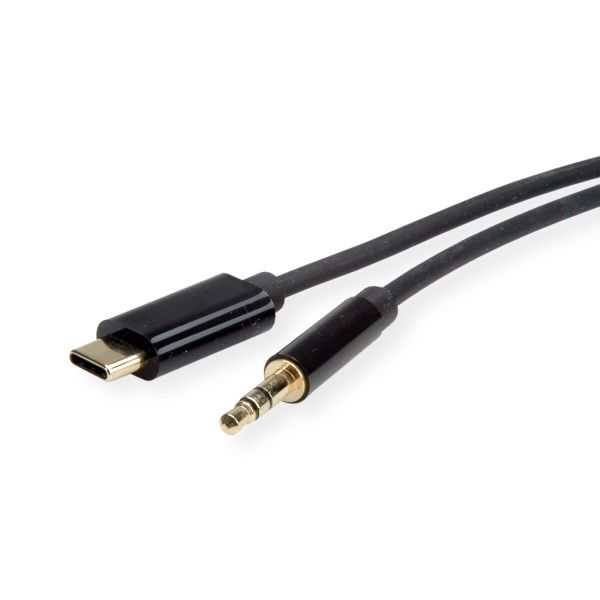 roline 12.03.3217 Adapter Kabel USB Typ C/3,5mm Audio Stecker/Stecker schwarz 1,8 Meter