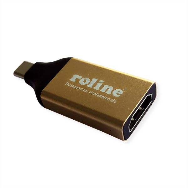 roline 12.03.3231 GOLD Adapter USB Typ C/HDMI Stecker/Buchse