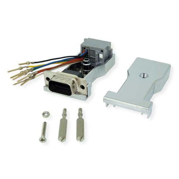 roline 12.03.7524 DB9 Stecker-RJ45 Buchse 8P/8C 8Ltg. silberfarben