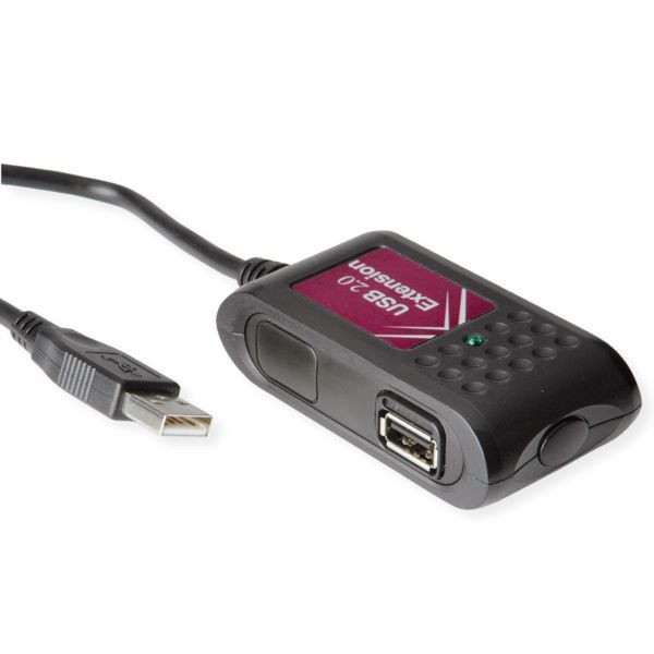 Value 12.99.1089 USB 2.0 Verlängerung 2fach schwarz 5 Meter