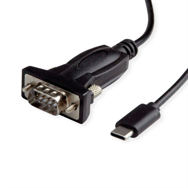 Value 12.99.1162 USB/Seriell Konverter-Kabel Typ C/RS232 schwarz 1,8 Meter