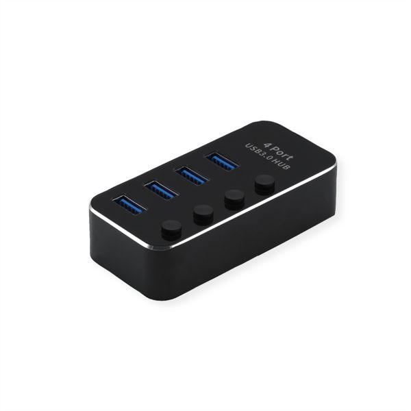 roline 14.02.5056 USB 3.2 Gen 1 Notebook Hub 4 Ports einzeln schaltbar schwarz