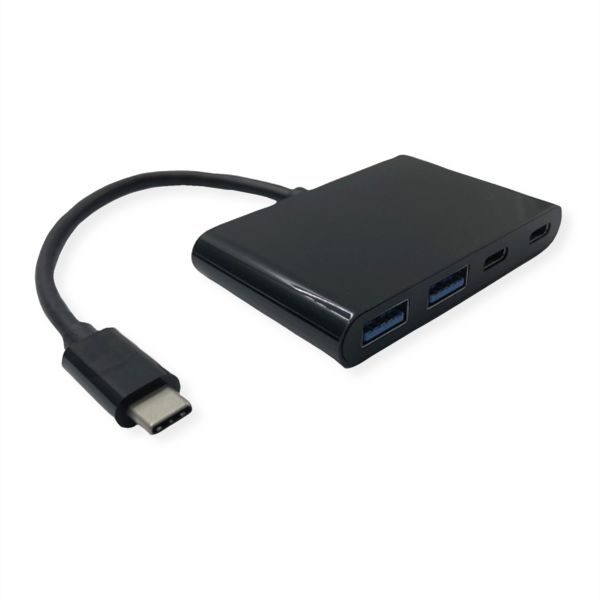 Value 14.99.5041 USB 3.2 Gen 2 Hub 4fach 2x A+ 2x C) Typ C Anschlusskabel