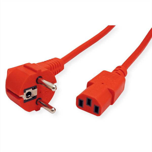 roline 19.08.1010 Netzkabel gerade IEC-Buchse rot 1,8 Meter
