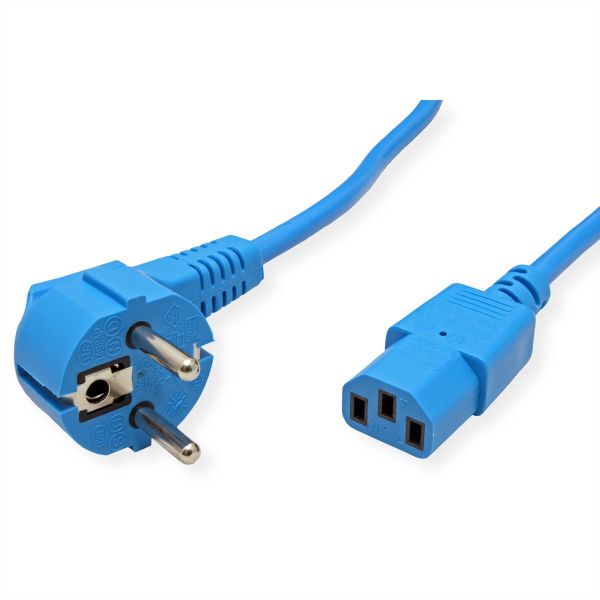 roline 19.08.1012 Netzkabel gerade IEC-Buchse blau 1,8 Meter