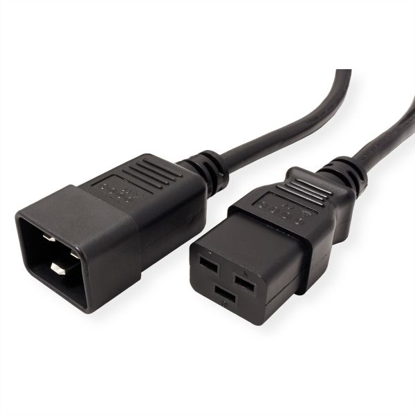 roline 19.08.1562 Netzkabel Stecker C20/Buchse C19 schwarz 2 Meter