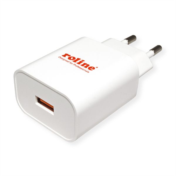 roline 19.11.1061 USB Charger mit Euro-Stecker 1 Port QC3.0 18W