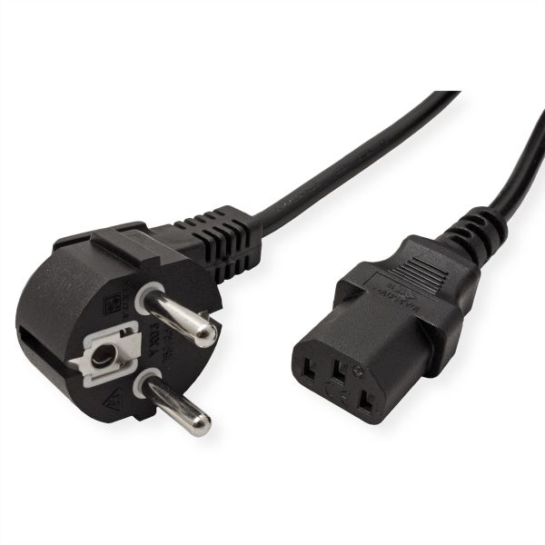 Value 19.99.1018 Netzkabel gerade IEC-Buchse schwarz 1,8 Meter