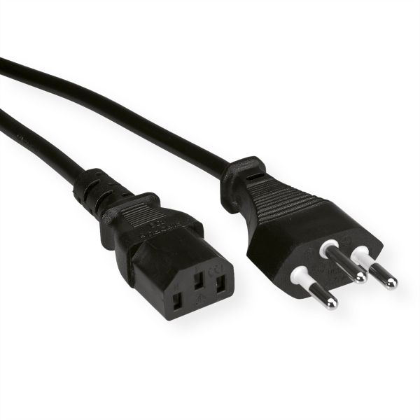 Value 19.99.1220 Netzkabel T12 auf C13 schwarz 1,8 Meter