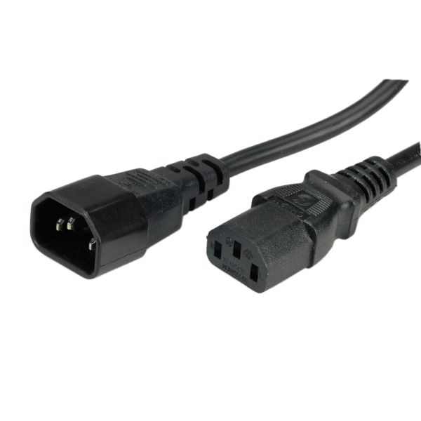 Value 19.99.1530 Apparate-Verbindungskabel IEC 320 C14/C13 schwarz 3 Meter