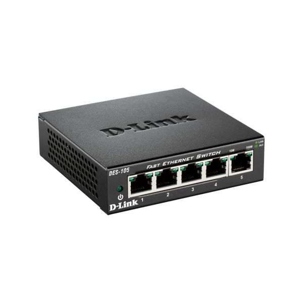 D-Link DES-105/E DES-105 5-Port Fast Ethernet Unmanaged Desktop Switch