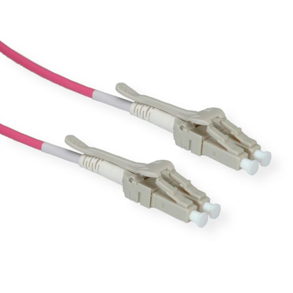 roline 21.15.8885 LWL-Kabel 50/125µm OM4 LC/LC Low-Loss-Stecker violett 15 Meter