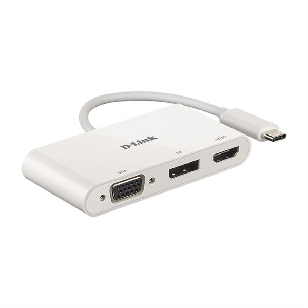 D-Link DUB-V310 USB-C 3-Port Adapter mit HDMI Displayport VGA