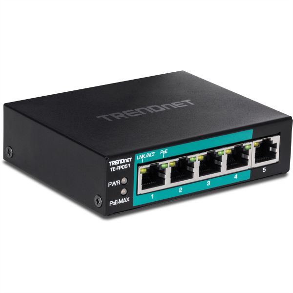TRENDnet TE-FP051 TRENDnet 5-Port PoE+ Switch Fast Ethernet Long Range