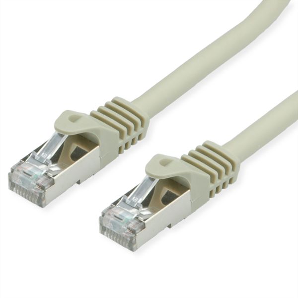 Value 21.99.0851 S/FTP-Kabel Kat.7 mit RJ-45 Steckern (500 MHz / Class EA) grau 1 Meter