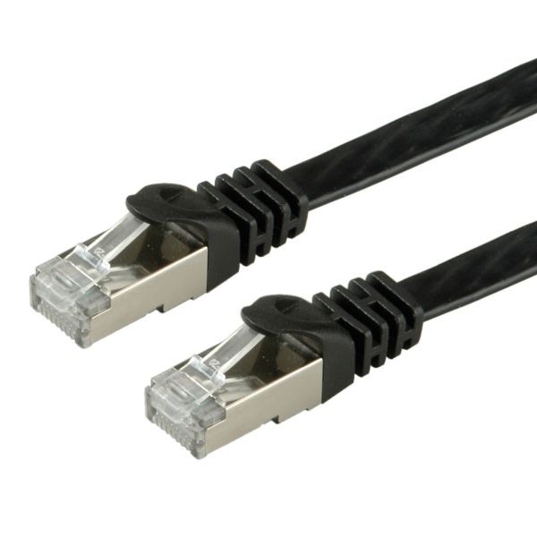 Value 21.99.0974 Patchkabel Kat.6 (Class E) FTP extra-flach schwarz 1,5 Meter