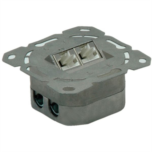 Value 25.99.8490 Kat.6A (Class EA) Dose 2x SteckerP Unterputz waagerecht weiss