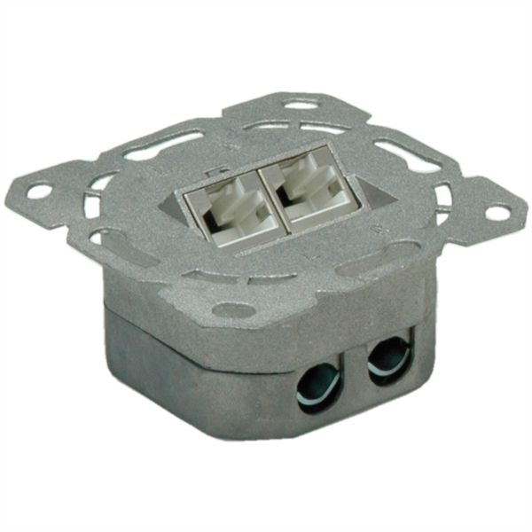Value 25.99.8491 Kat.6A (Class EA) Dose 2x SteckerP Unterputz senkrecht weiss