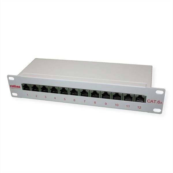 roline 26.11.0316 10'-Patchpanel 12 Ports Kat.6A (Class EA) geschirmt