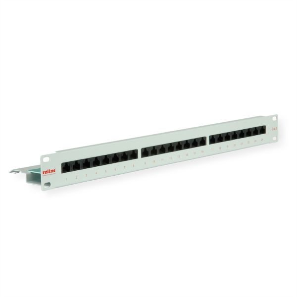 roline 26.11.0355 Kat.6 (Class E) 19 Zoll-Patchpanel 24P ungeschirmt grau