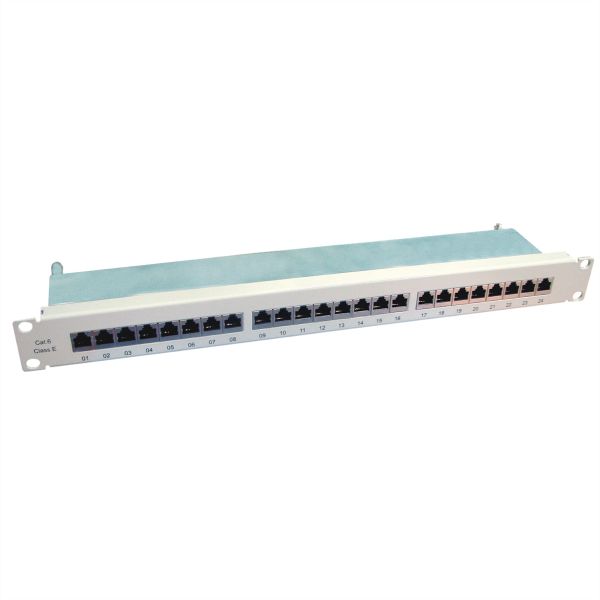 Value 26.99.0354 Kat.6 (Class E) 19 Zoll-Patchpanel 24 P geschirmt grau
