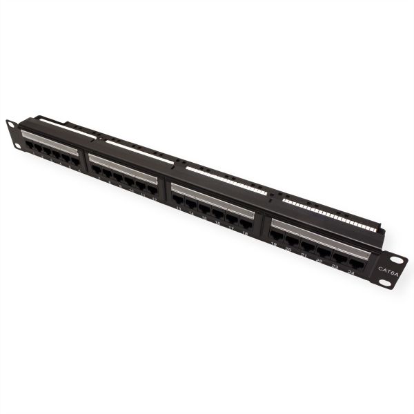 Value 26.99.0357 Kat.6A (Class EA) 19 Zoll-Patchpanel 24 P ungeschirmt schwarz