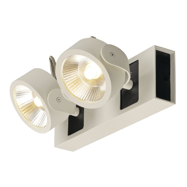SLV 1000130 KALU, Wand- und Deckenleuchte, zweiflammig, LED, 3000 K, weiß/schwarz, 60°