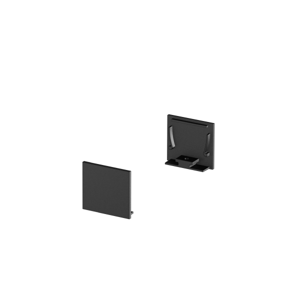 SLV 1000567 ENDKAPPEN, für GRAZIA 20 Aufbauprofil standard, 2 Stück, flache Ausführung, schwarz