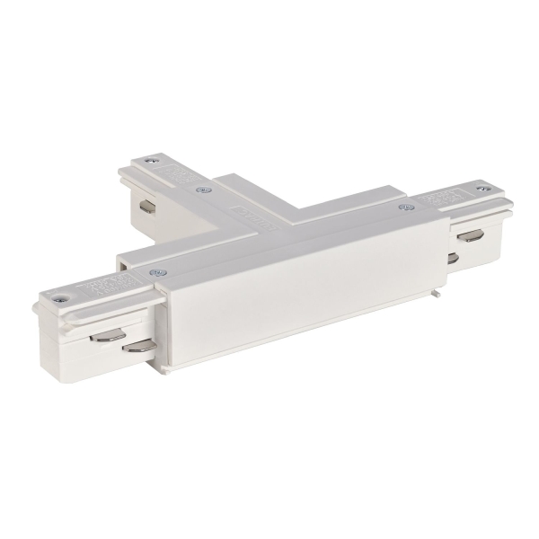 SLV 1001518 EUTRAC® T-Verbinder, mit Einspeisemöglichkeit, Erde innen, links, verkehrsweiss