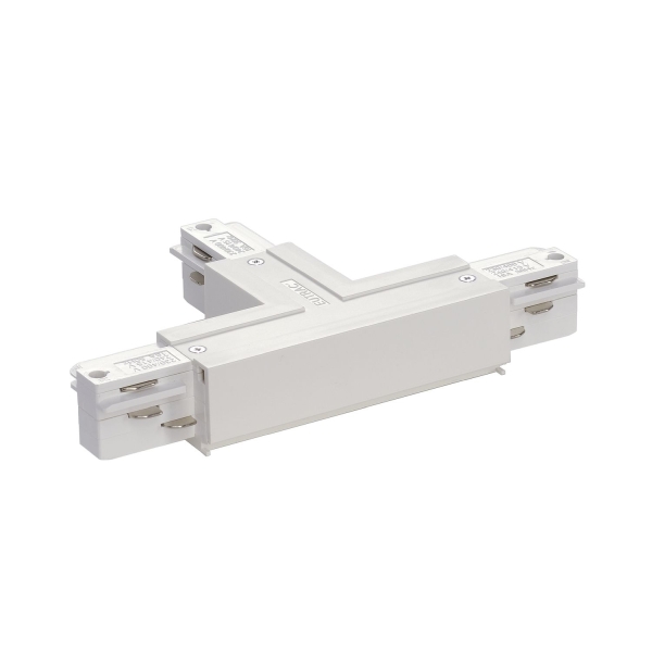 SLV 1001519 EUTRAC® T-Verbinder, mit Einspeisemöglichkeit, Erde innen, rechts, verkehrsweiss