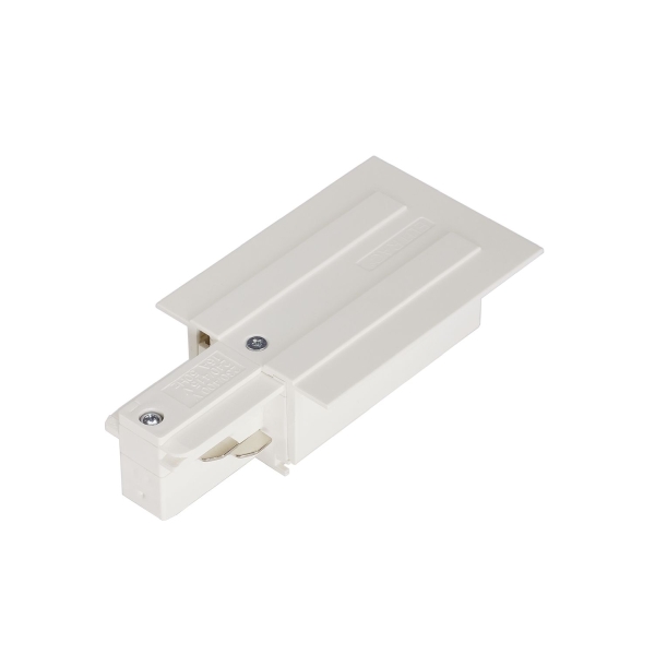 SLV 1001533 EINSPEISER, für EUTRAC® Hochvolt 3Phasen-Einbauschiene, Erde links, weiß