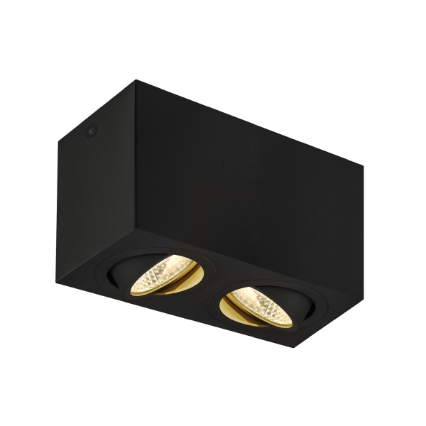 SLV 1002003 TRILEDO, double, LED Indoor Deckenaufbauleuchte, eckig, schwarz, 3000 K, 16 W