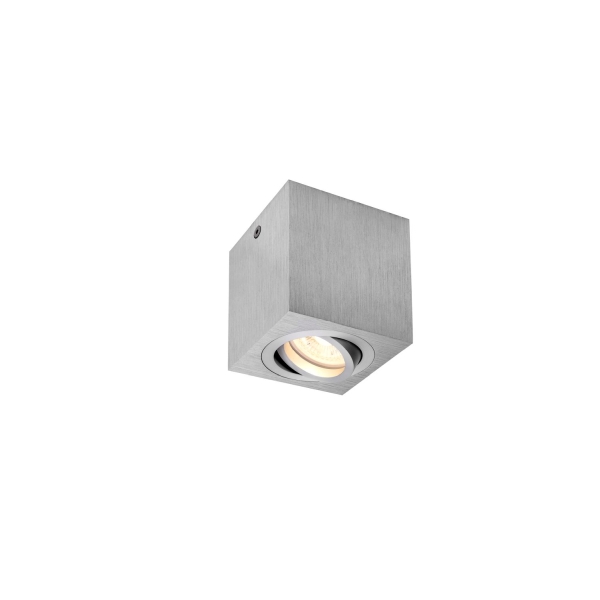 SLV 1002004 TRILEDO, single, Indoor Deckenaufbauleuchte, eckig, QPAR51, aluminium gebürstet., max 10 W