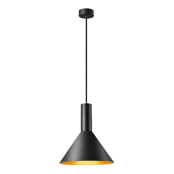 SLV 1002949 PHELIA 20 Indoor Pendelleuchte Schirmdurchmesser 27,5 cm schwarz/gold