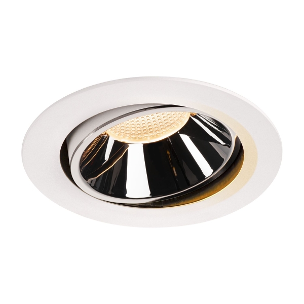 SLV 1003714 NUMINOS® MOVE XL DL, Indoor LED Deckeneinbauleuchte weiß/chrom 2700 K 40° dreh- und schwenkbar