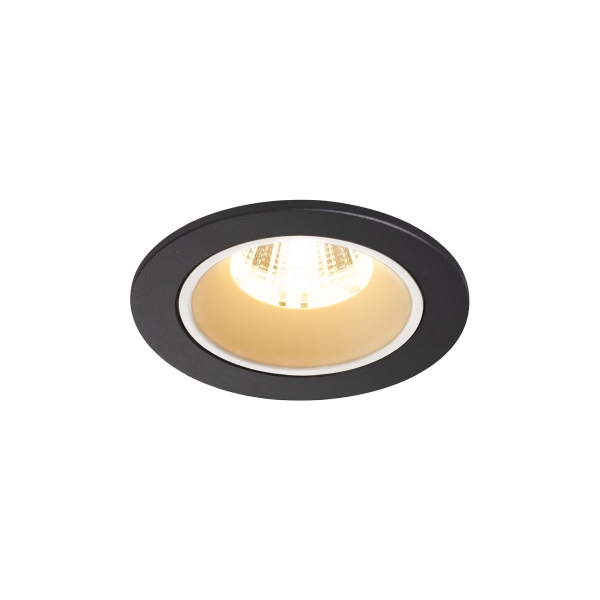 SLV 1003800 NUMINOS® S DL, Indoor LED Deckeneinbauleuchte schwarz/weiß 3000 K 55° inkl. Blattfedern