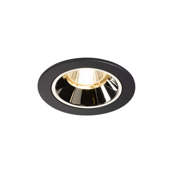 SLV 1003801 NUMINOS® S DL, Indoor LED Deckeneinbauleuchte schwarz/chrom 3000 K 55° inkl. Blattfedern