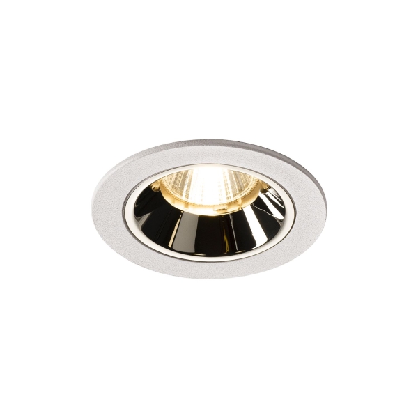 SLV 1003813 NUMINOS® S DL, Indoor LED Deckeneinbauleuchte weiß/chrom 3000 K 55° inkl. Blattfedern