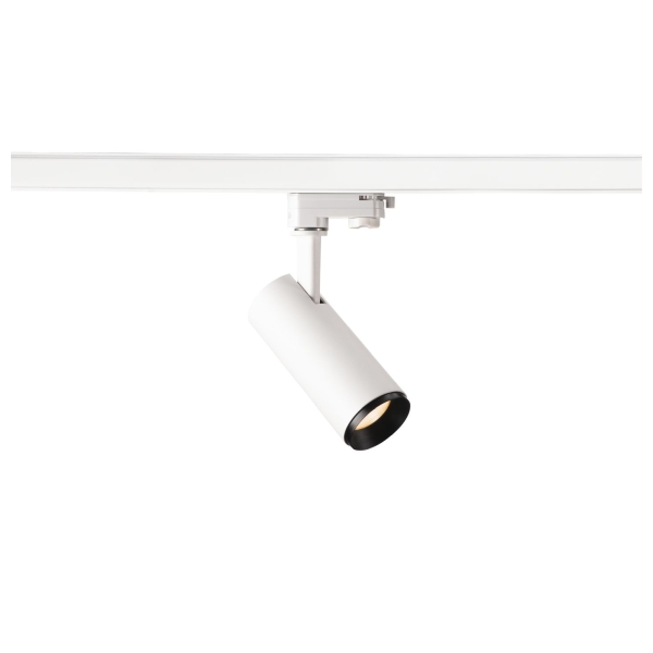 SLV 1004078 NUMINOS® S 3Ph., PHASE, 3~ Spot, zylindrisch, 2700 K, 8 W, 24°, matt weiß / matt schwarz