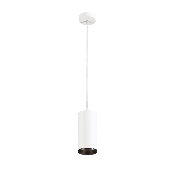SLV 1004360 NUMINOS® L PD, PHASE, Pendelleuchte, Pendellänge 250 cm, 4000 K, 20 W, 60°, matt weiß / matt schwarz