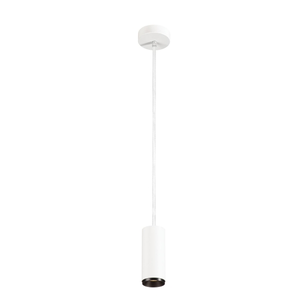 SLV 1004447 NUMINOS® S PD, DALI, Pendelleuchte, Pendellänge 250 cm, 3000 K, 7,8 W, 36°, matt weiß / matt schwarz
